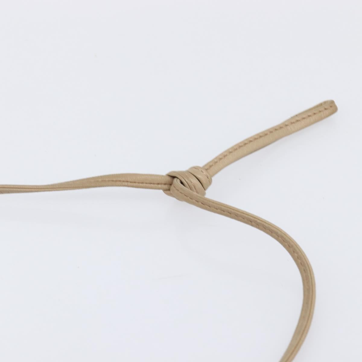 LOEWE Shoulder Bag Leather Beige Gold Auth 206062