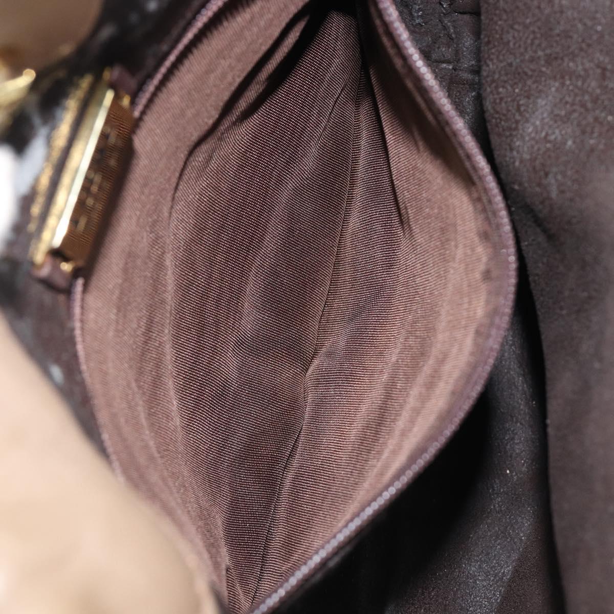 LOEWE Shoulder Bag Leather Beige Gold Auth 206062