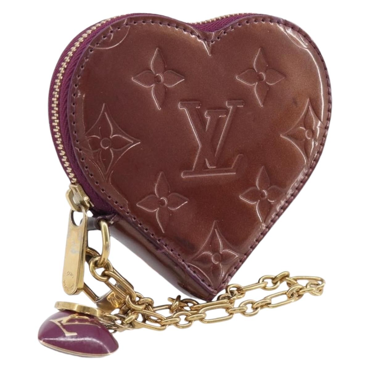 LOUIS VUITTON Vernis Porte MonnaieCoeur Coin Purse Violet M93563 LV Auth 206064