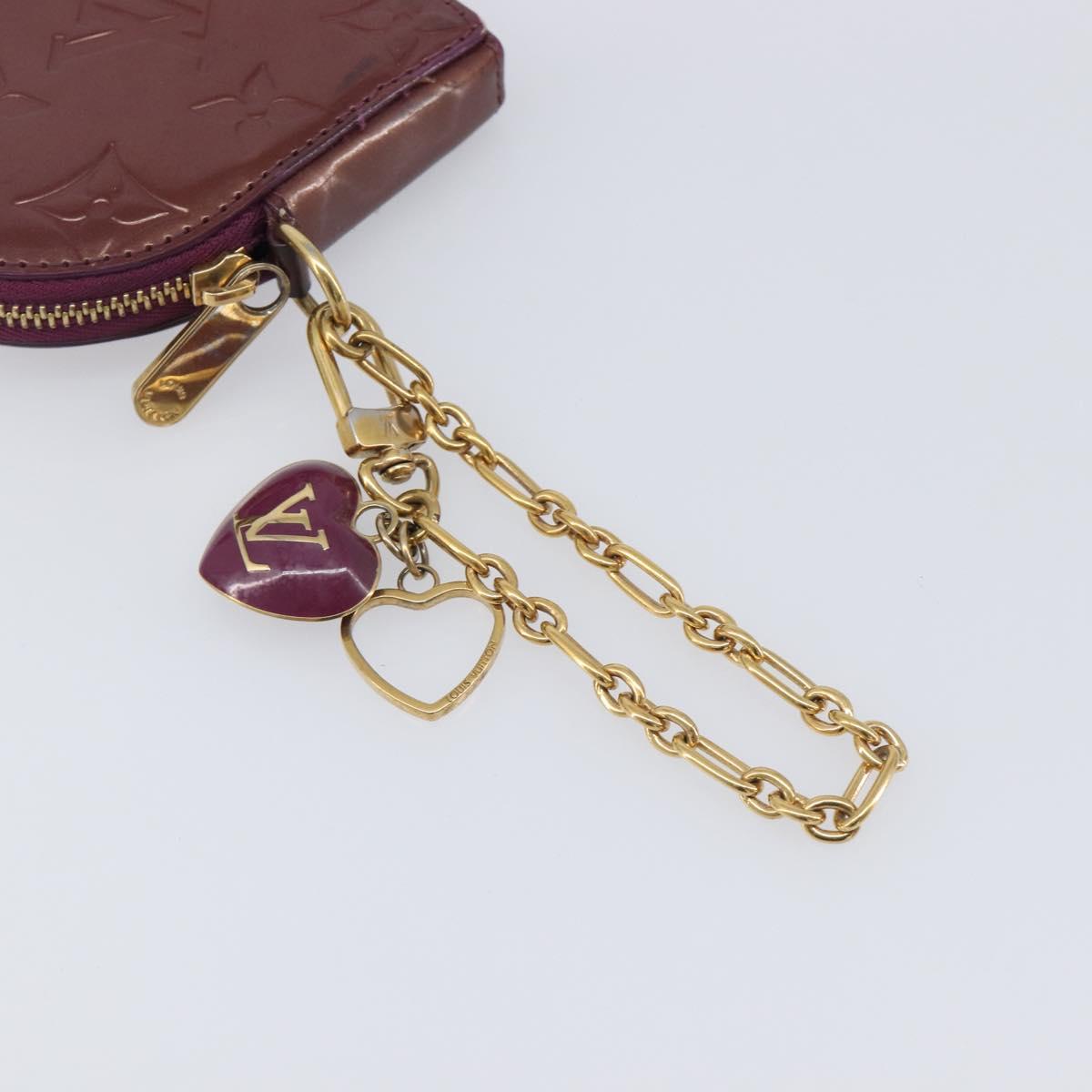 LOUIS VUITTON Vernis Porte MonnaieCoeur Coin Purse Violet M93563 LV Auth 206064