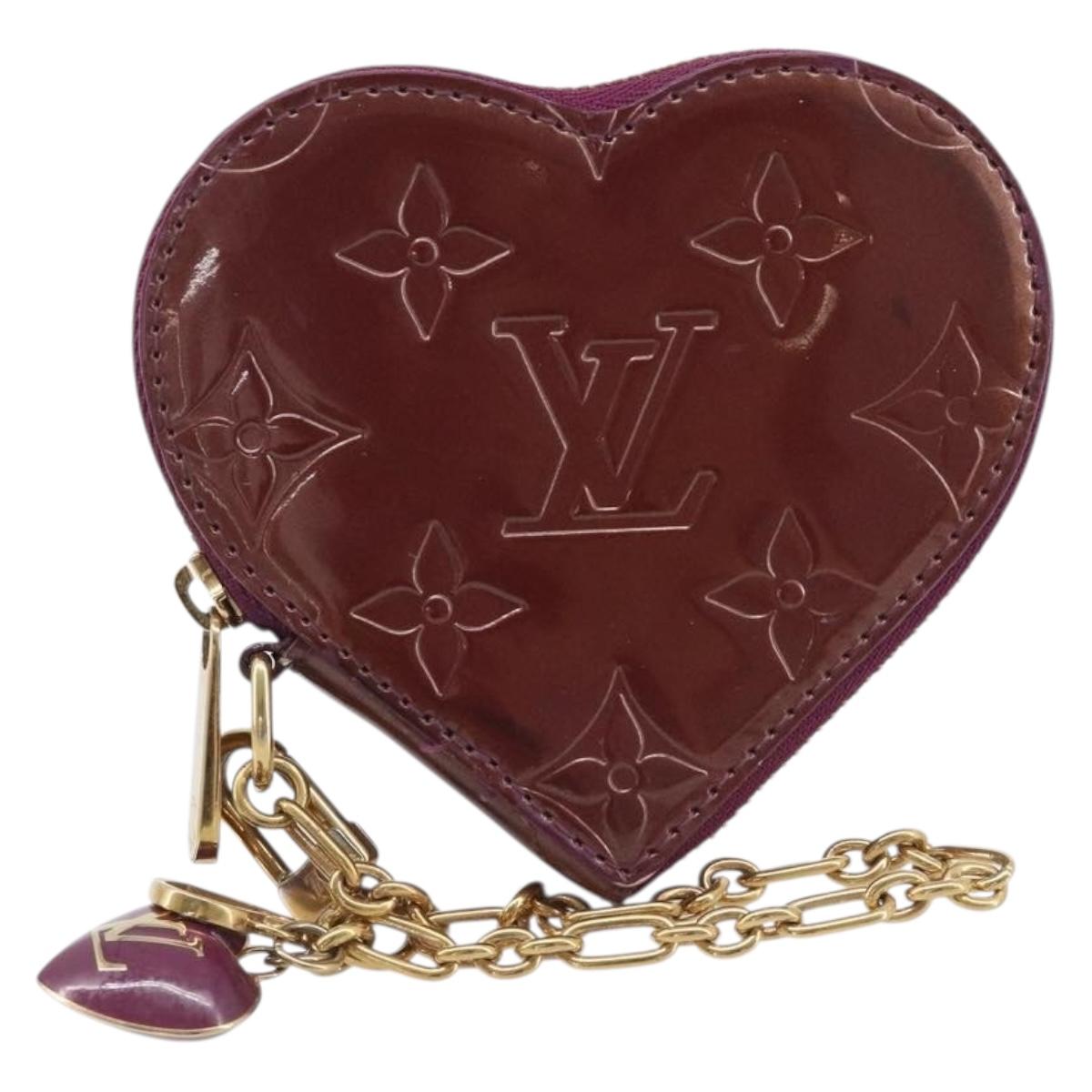 LOUIS VUITTON Vernis Porte MonnaieCoeur Coin Purse Violet M93563 LV Auth 206064