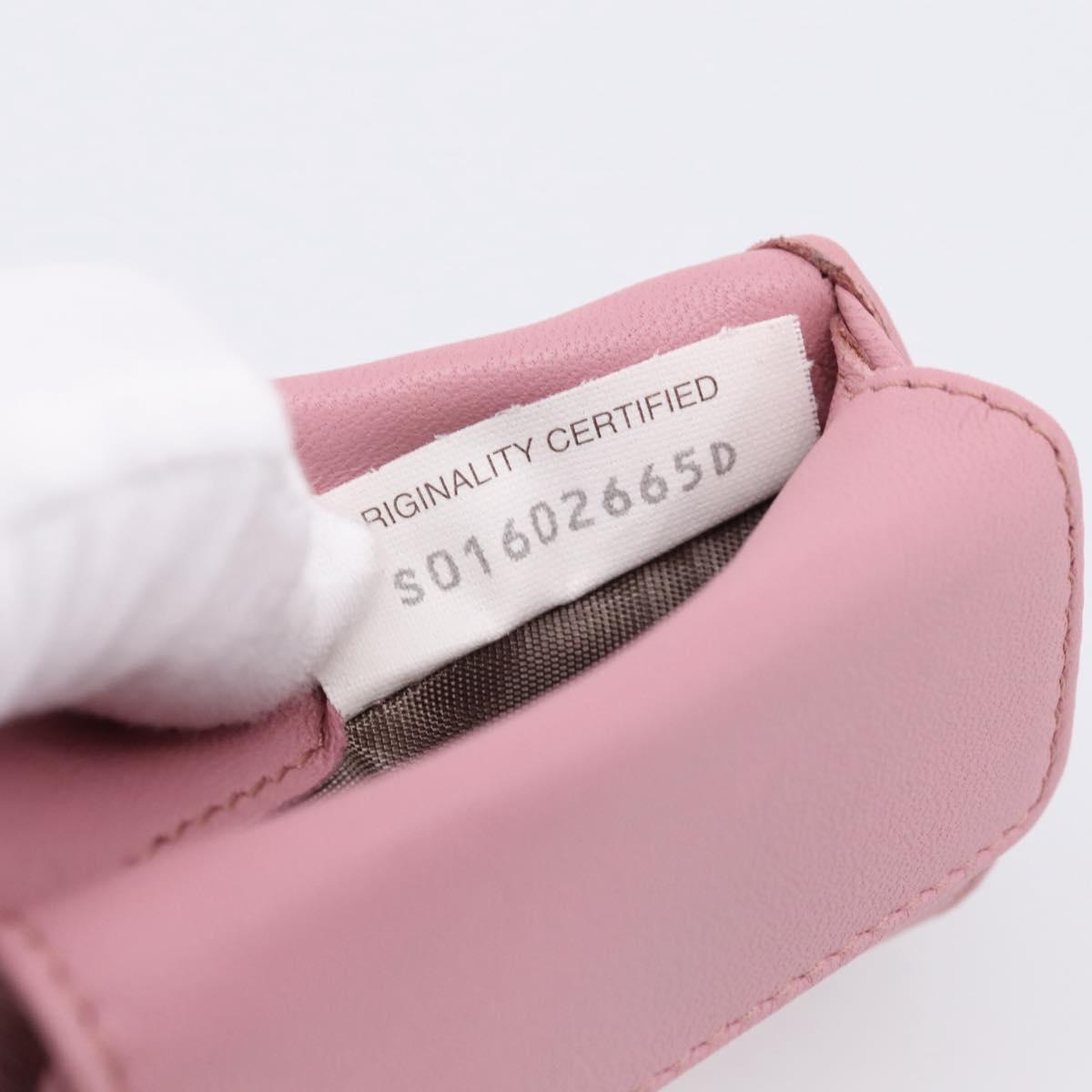 BOTTEGA VENETA INTRECCIATO Compact Wallet Leather Pink Auth 206065V