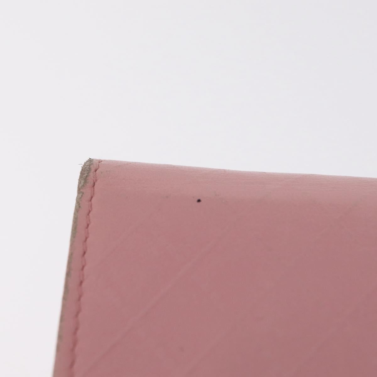 CHANEL Wallet Leather Pink Gold CC Auth 206066