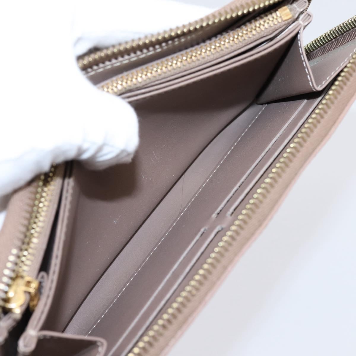 LOUIS VUITTON Vernis Zippy Wallet Wallet Beige Poodle M91761 LV Auth 206068