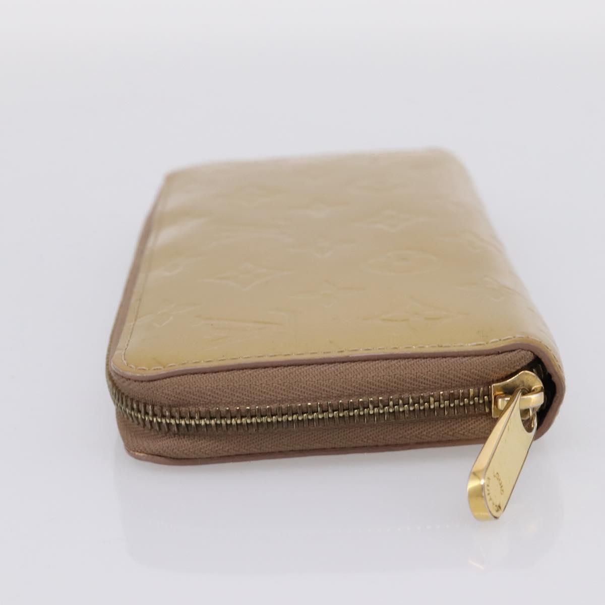 LOUIS VUITTON Vernis Zippy Wallet Wallet Beige Poodle M91761 LV Auth 206068