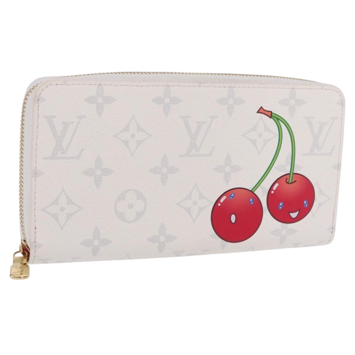LOUIS VUITTON Monogram Cherry Zippy Long Wallet White M14240 LV Auth 206069SAM