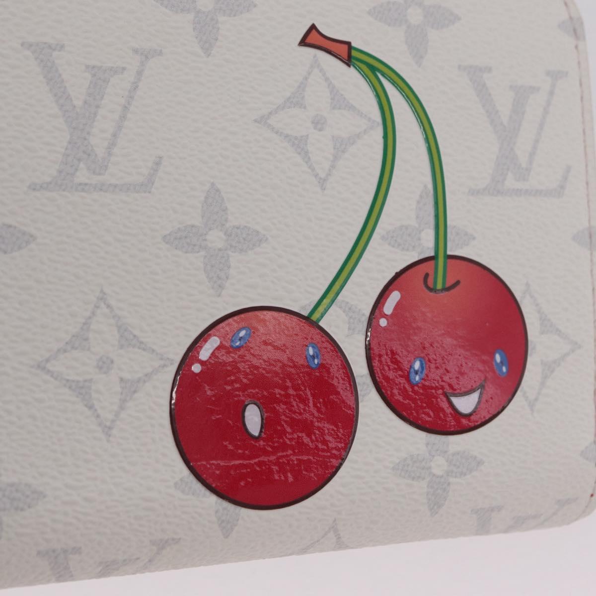 LOUIS VUITTON Monogram Cherry Zippy Long Wallet White M14240 LV Auth 206069SAM