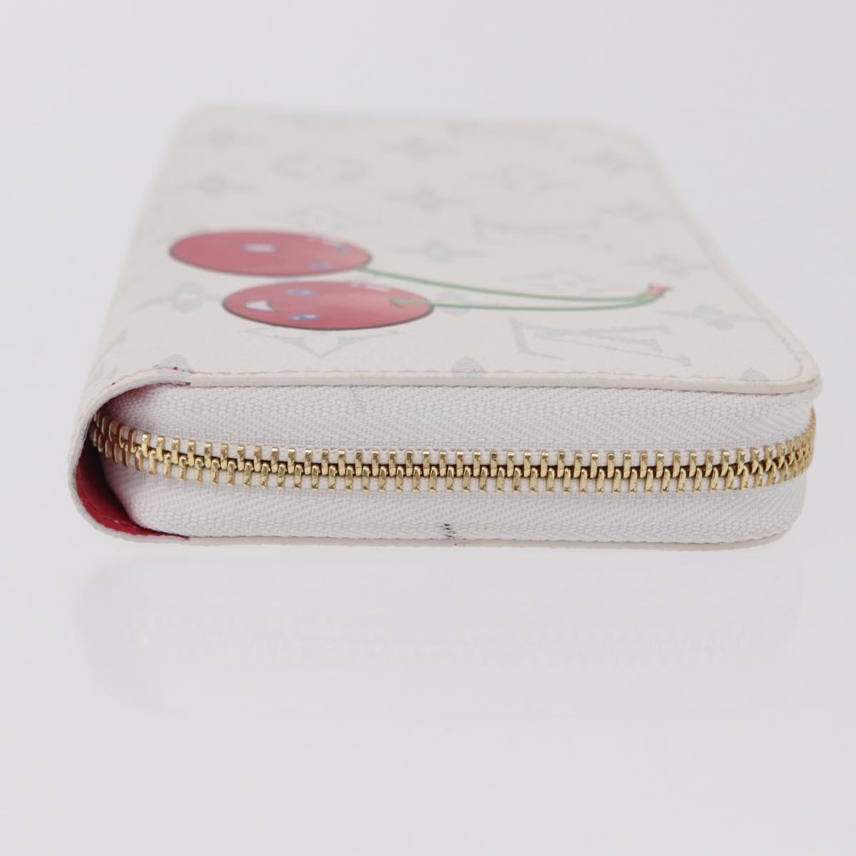 LOUIS VUITTON Monogram Cherry Zippy Long Wallet White M14240 LV Auth 206069SAM