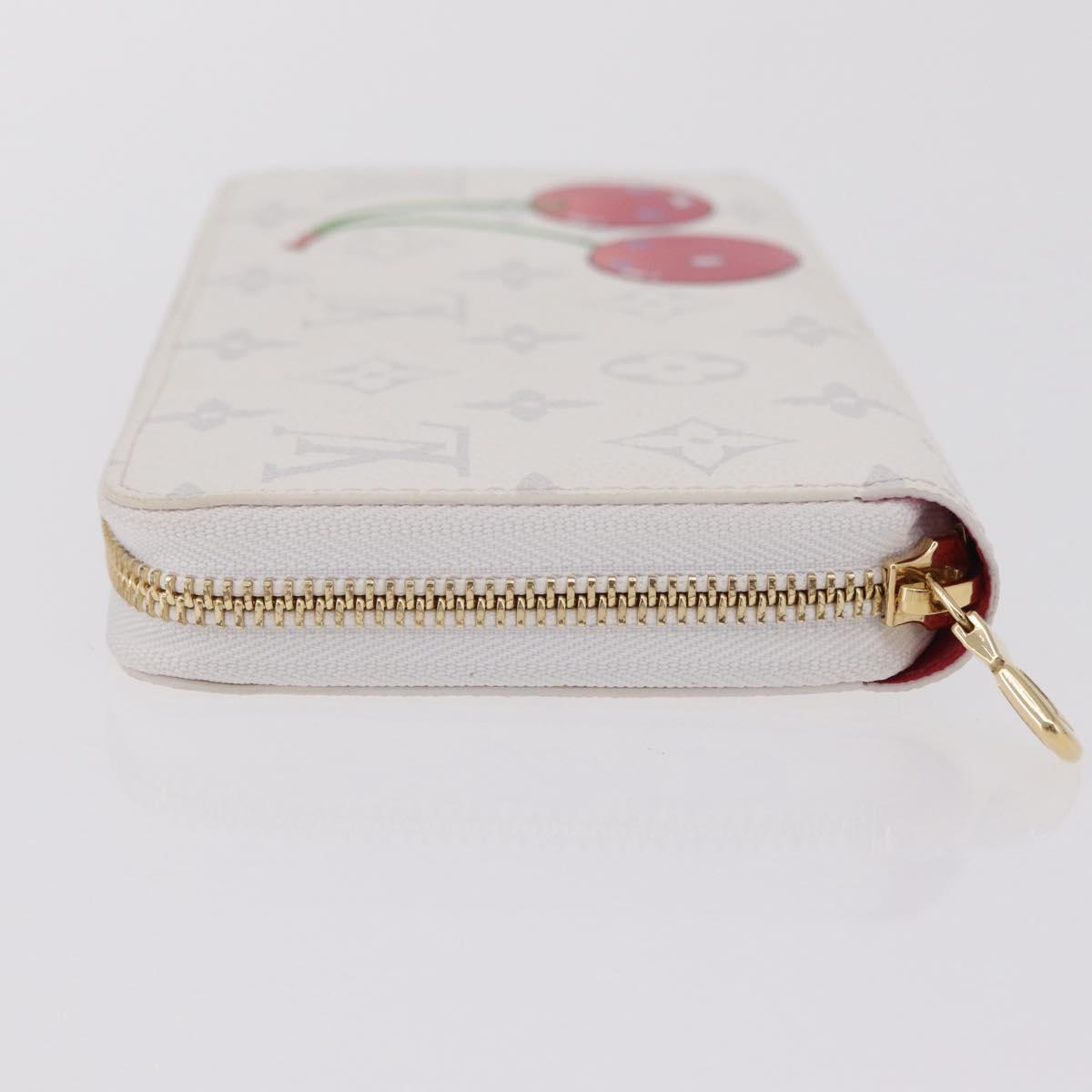 LOUIS VUITTON Monogram Cherry Zippy Long Wallet White M14240 LV Auth 206069SAM