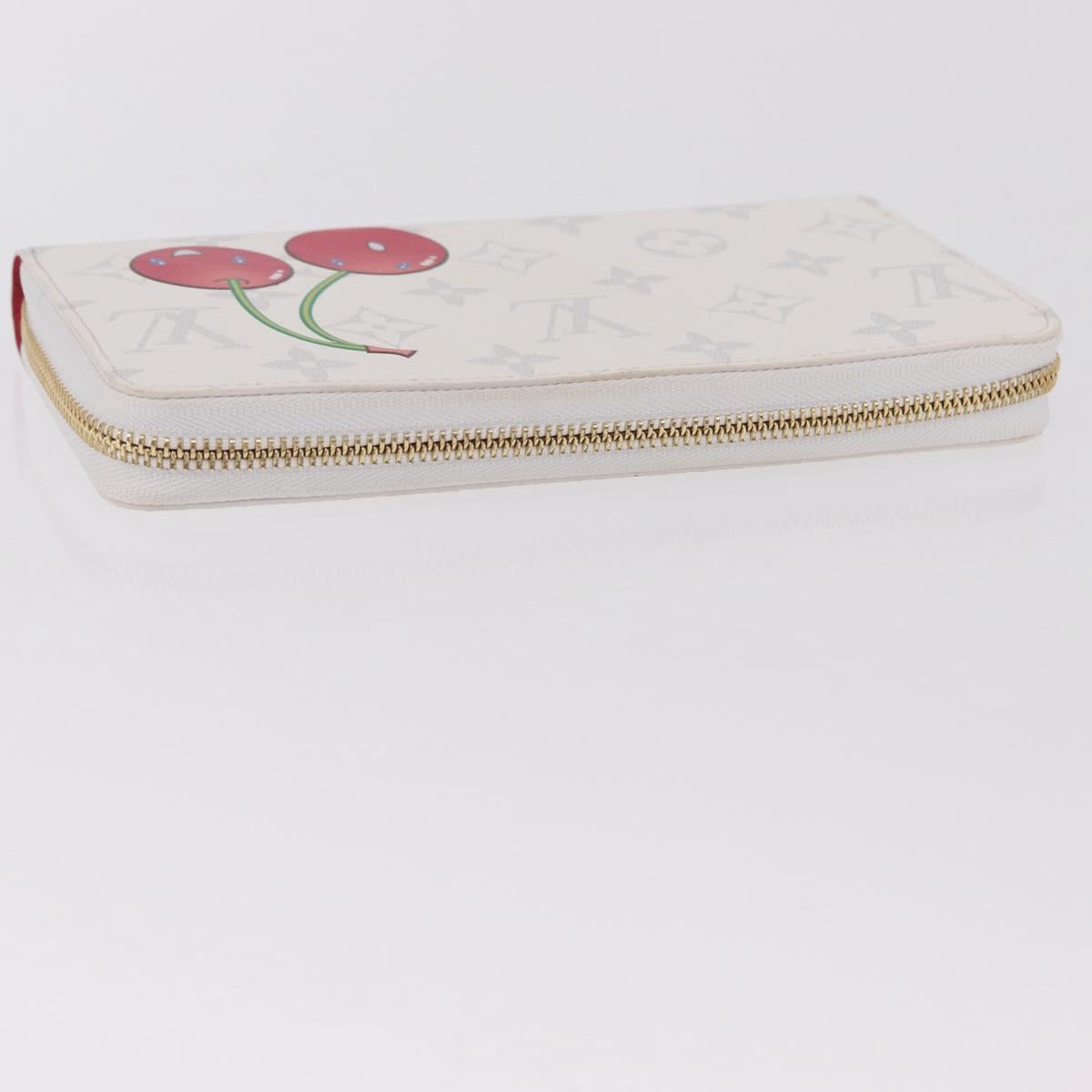 LOUIS VUITTON Monogram Cherry Zippy Long Wallet White M14240 LV Auth 206069SAM