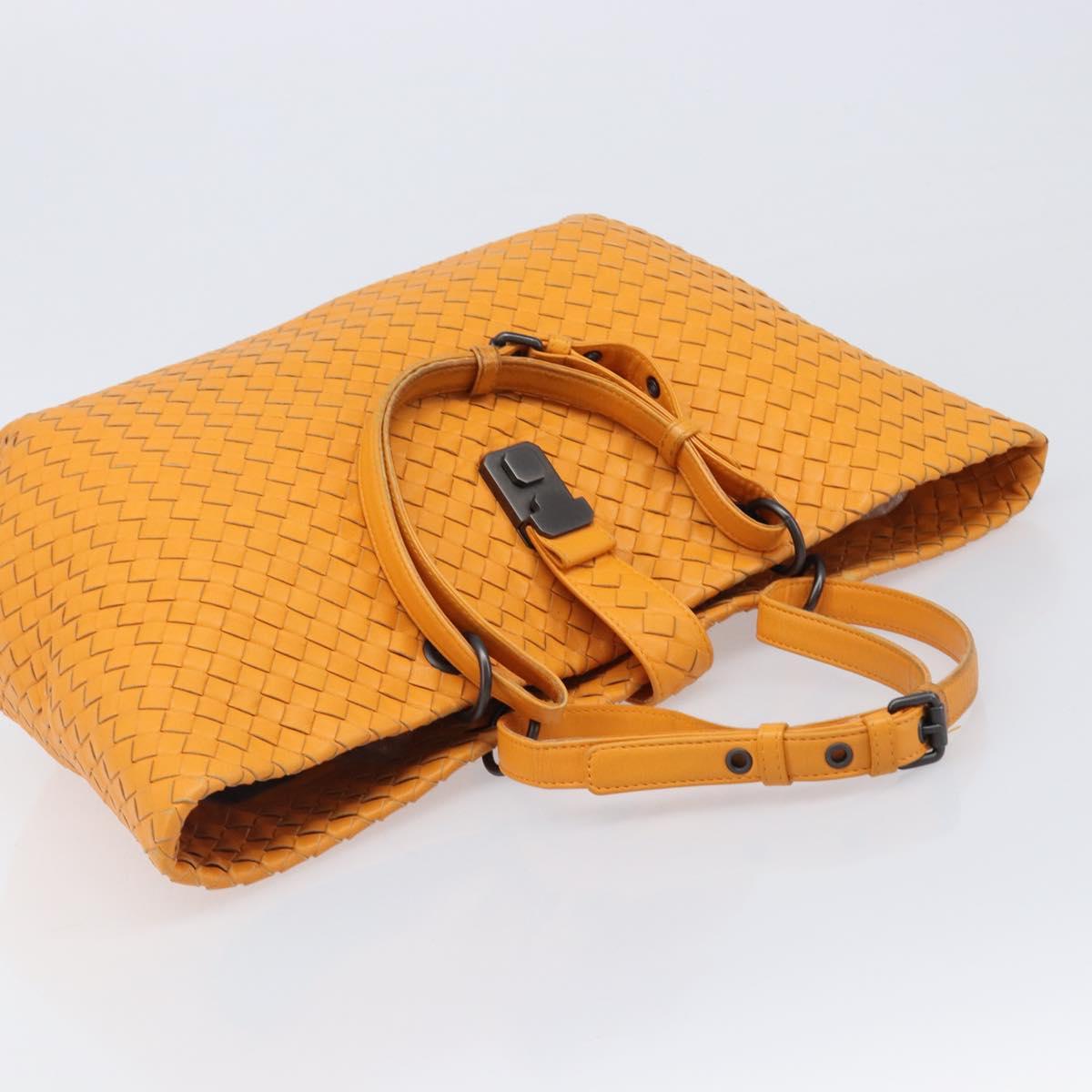 BOTTEGA VENETA INTRECCIATO Capri Tote Bag Leather Orange Auth 206070V