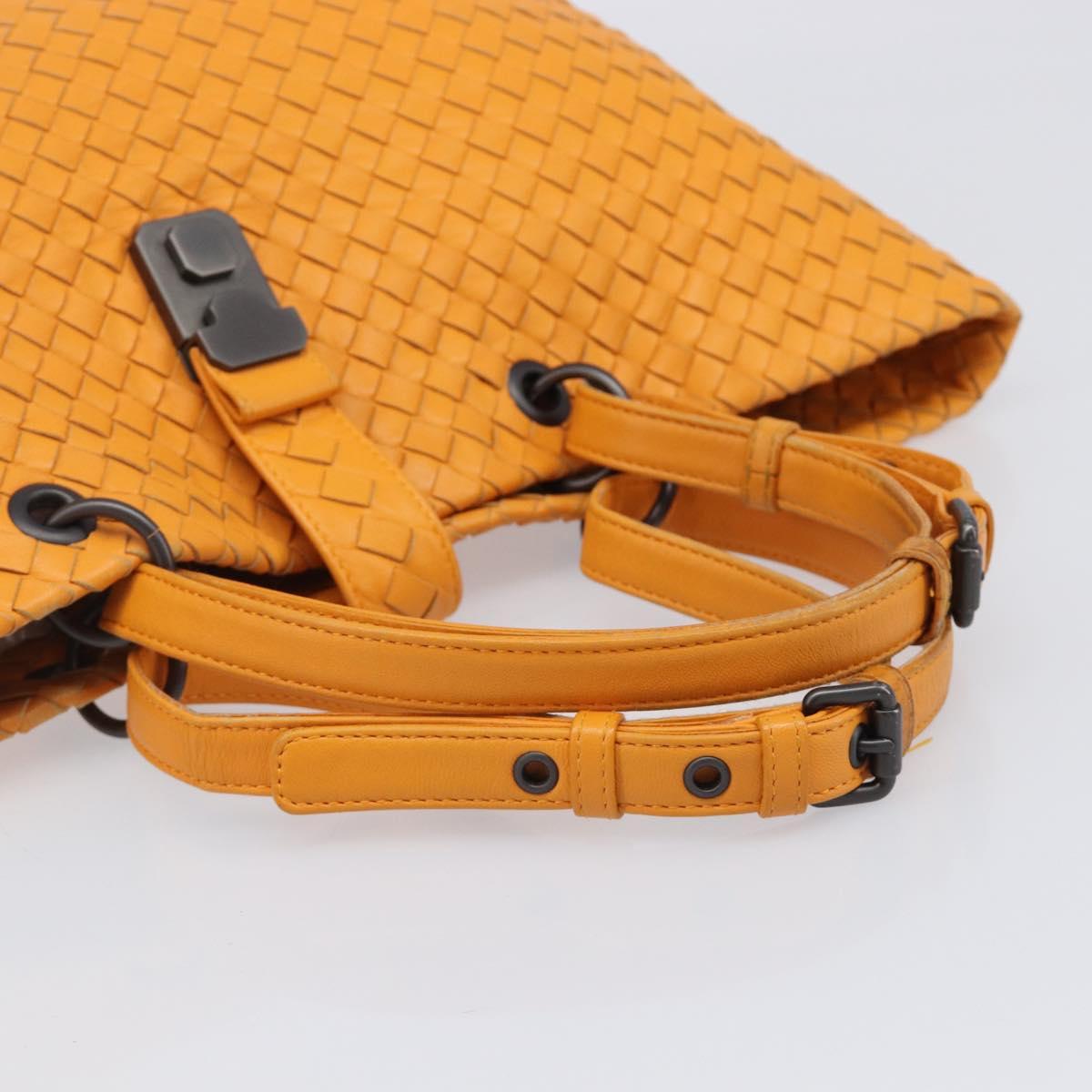 BOTTEGA VENETA INTRECCIATO Capri Tote Bag Leather Orange Auth 206070V