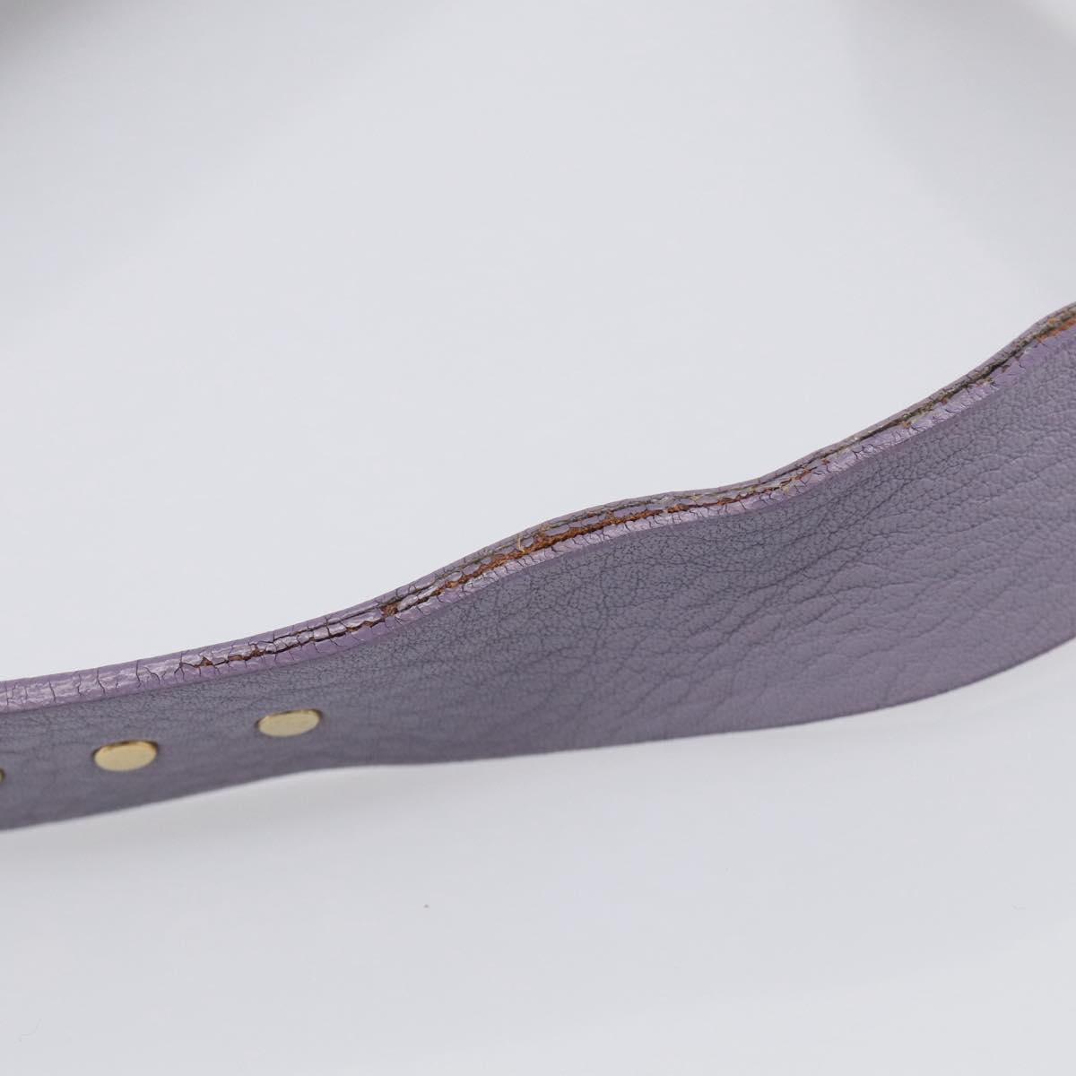 CELINE Shoulder Bag Leather Purple Gold Tone Auth 206072V