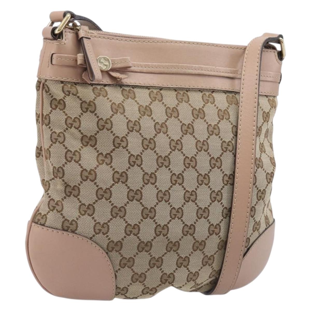 GUCCI GG Canvas Mayfair Shoulder Bag Beige Gold 257065 Auth 206073V