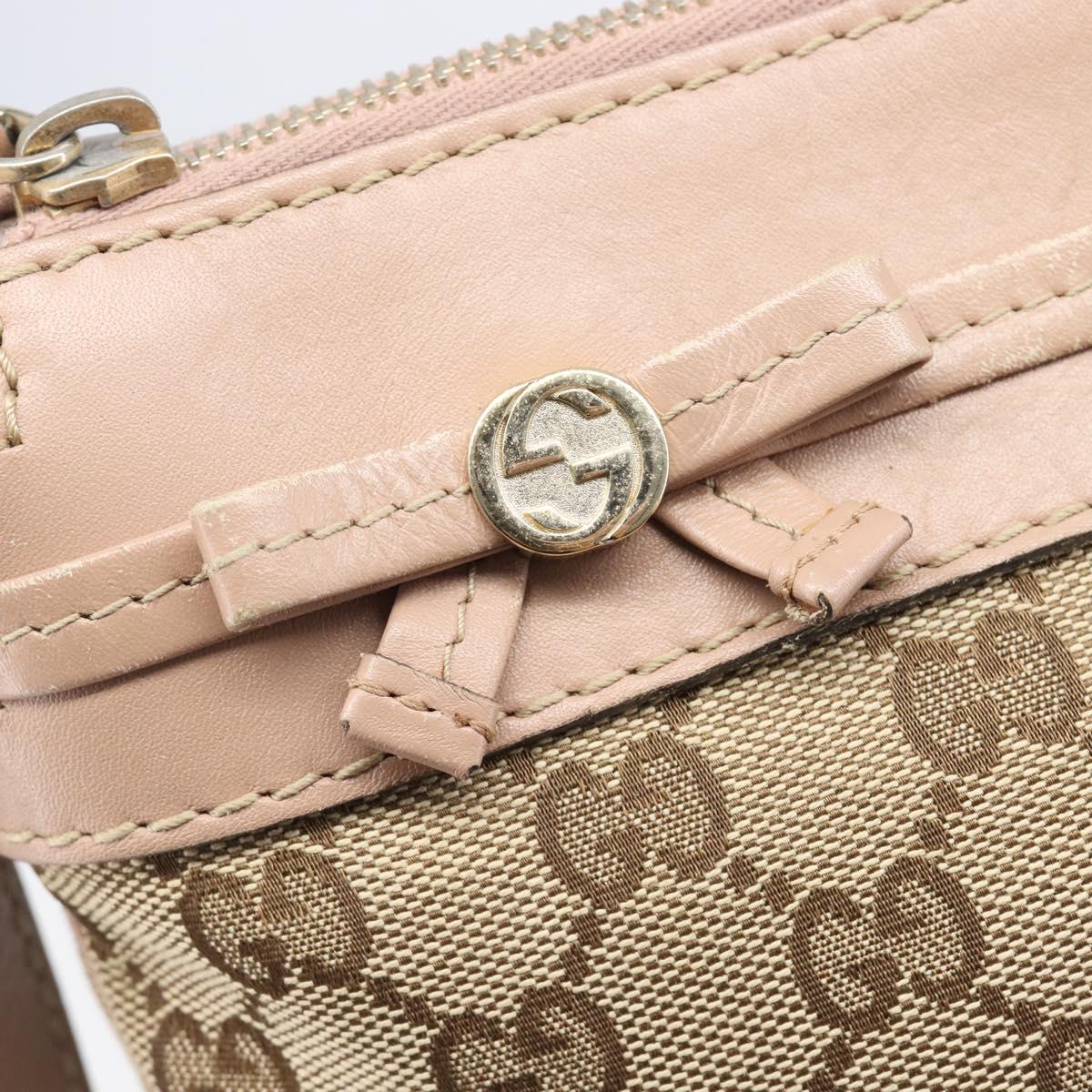 GUCCI GG Canvas Mayfair Shoulder Bag Beige Gold 257065 Auth 206073V