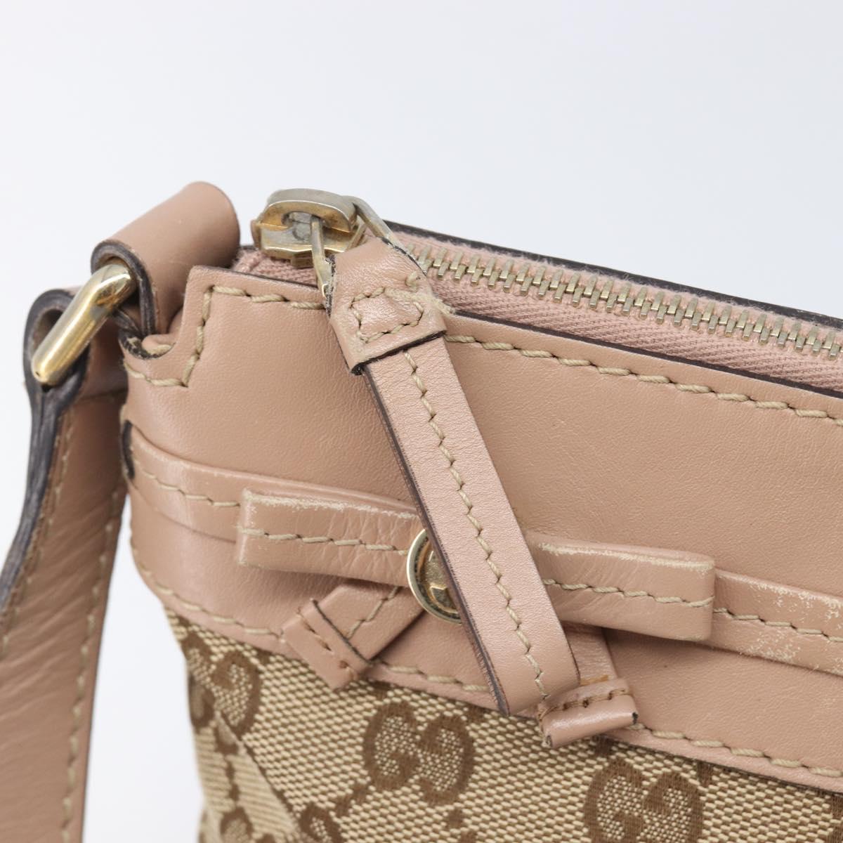 GUCCI GG Canvas Mayfair Shoulder Bag Beige Gold 257065 Auth 206073V