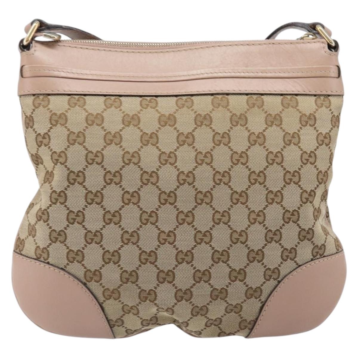 GUCCI GG Canvas Mayfair Shoulder Bag Beige Gold 257065 Auth 206073V