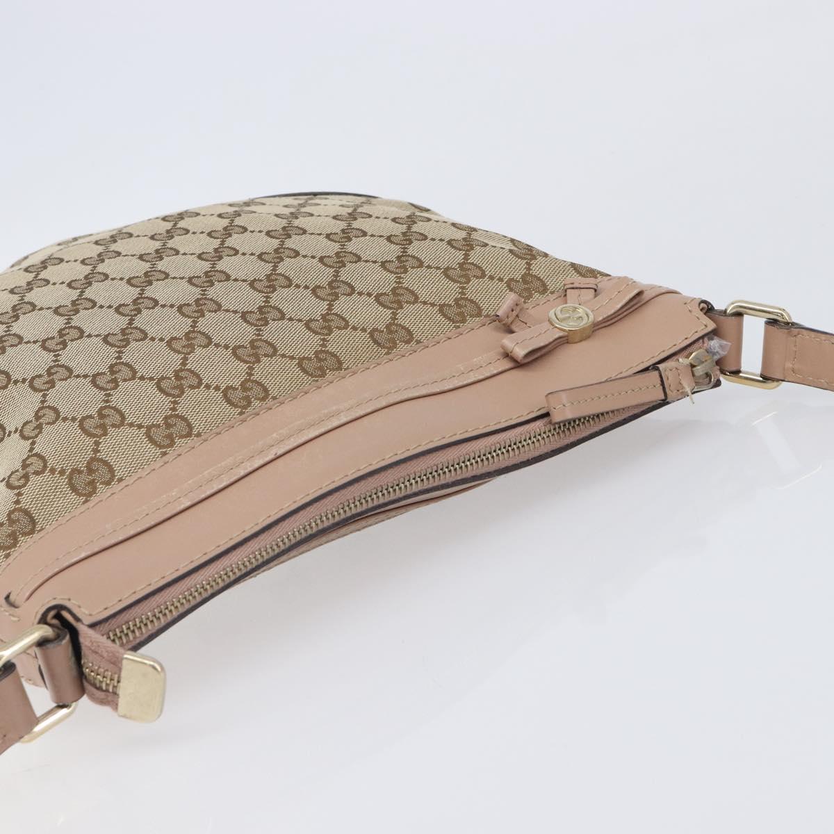 GUCCI GG Canvas Mayfair Shoulder Bag Beige Gold 257065 Auth 206073V