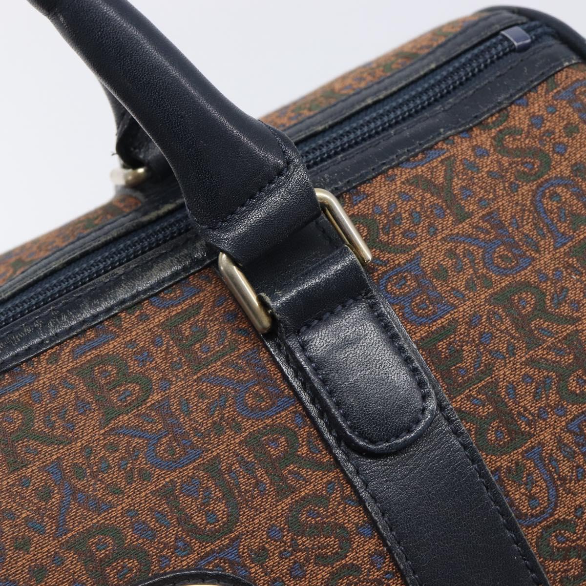 Burberrys Boston Bag Canvas Gold Brown Auth 206076A