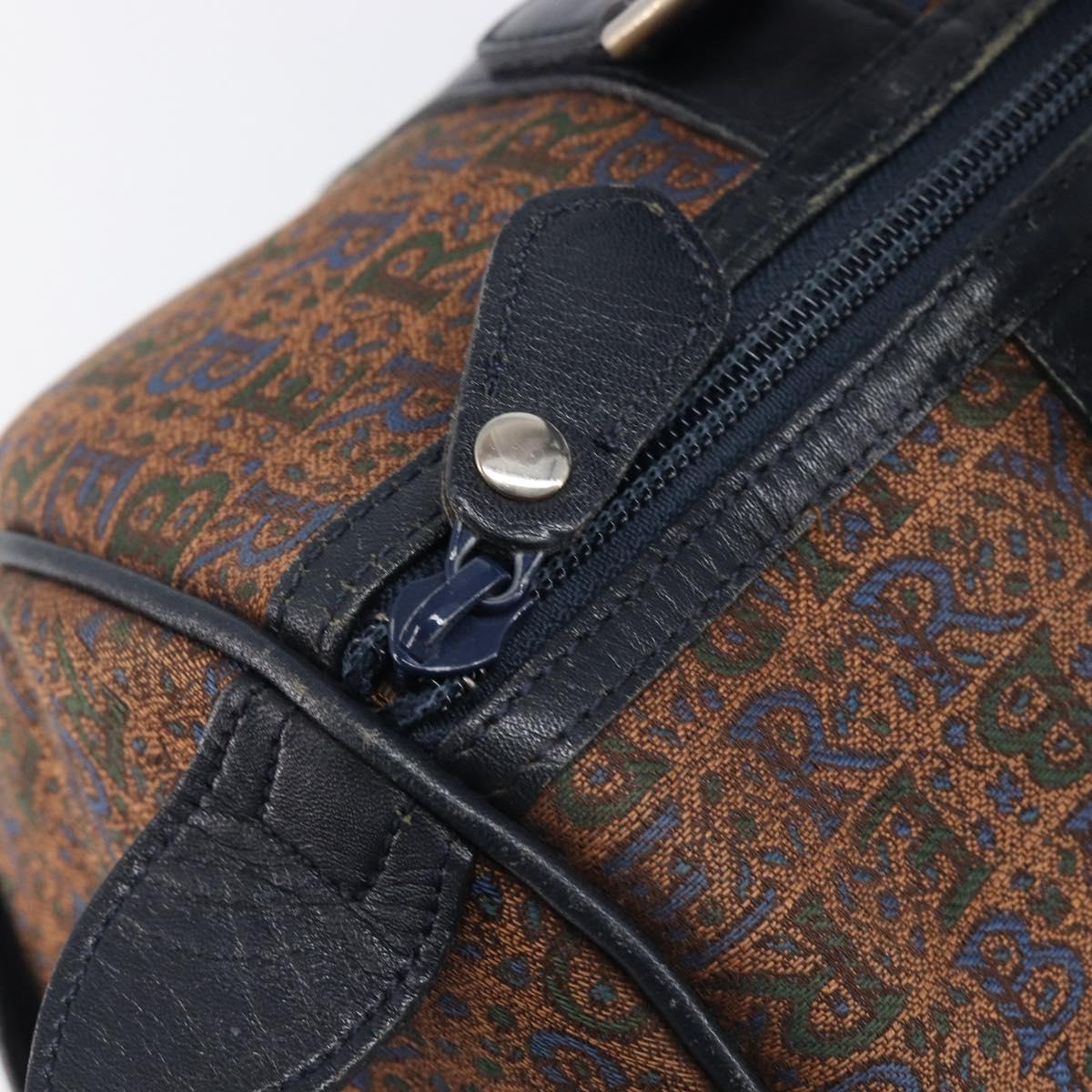 Burberrys Boston Bag Canvas Gold Brown Auth 206076A