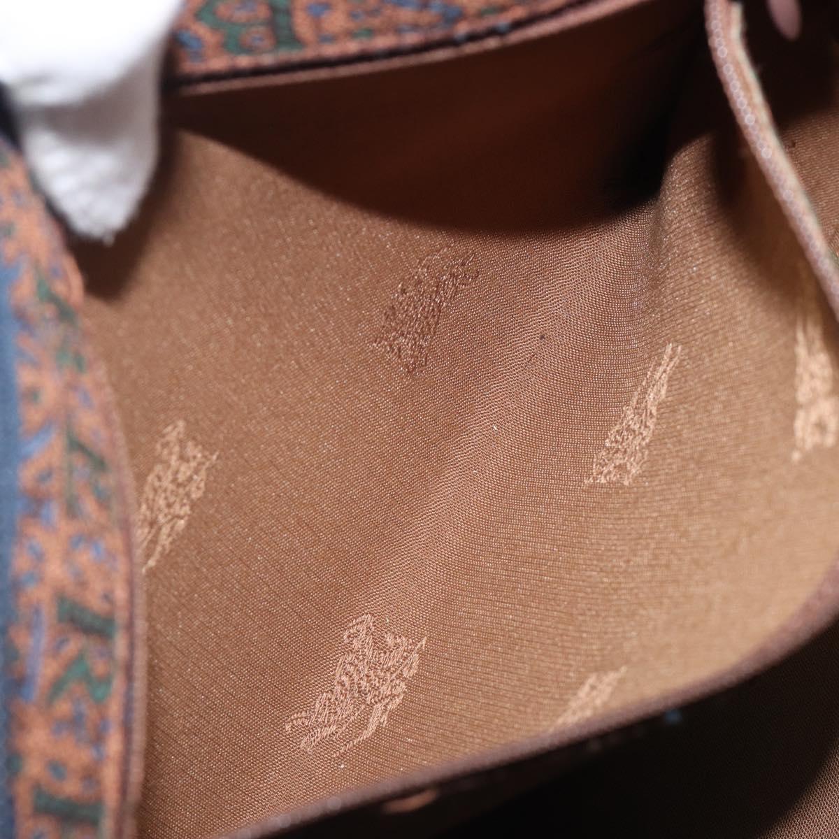 Burberrys Boston Bag Canvas Gold Brown Auth 206076A