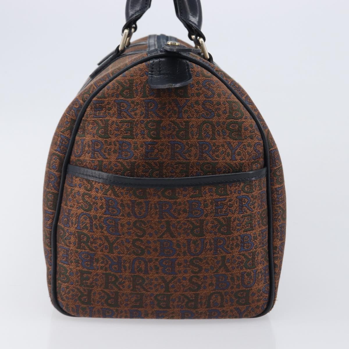 Burberrys Boston Bag Canvas Gold Brown Auth 206076A