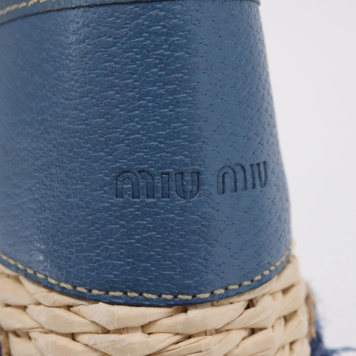 Miu Miu Hand Bag Raffia Beige Gold Auth 206081V