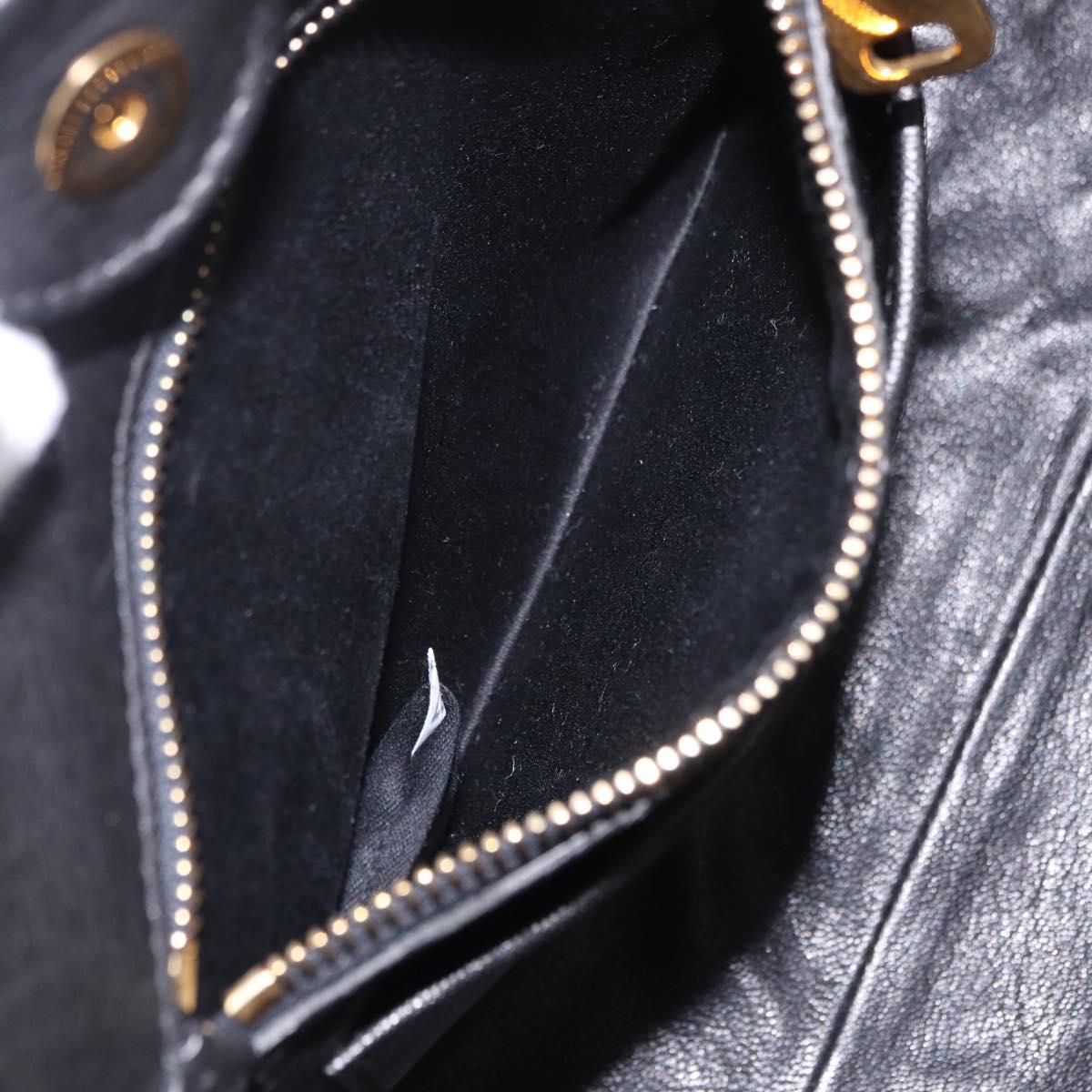 Miu Miu Biker Hand Bag Denim 2way Navy Gold Auth 206083V