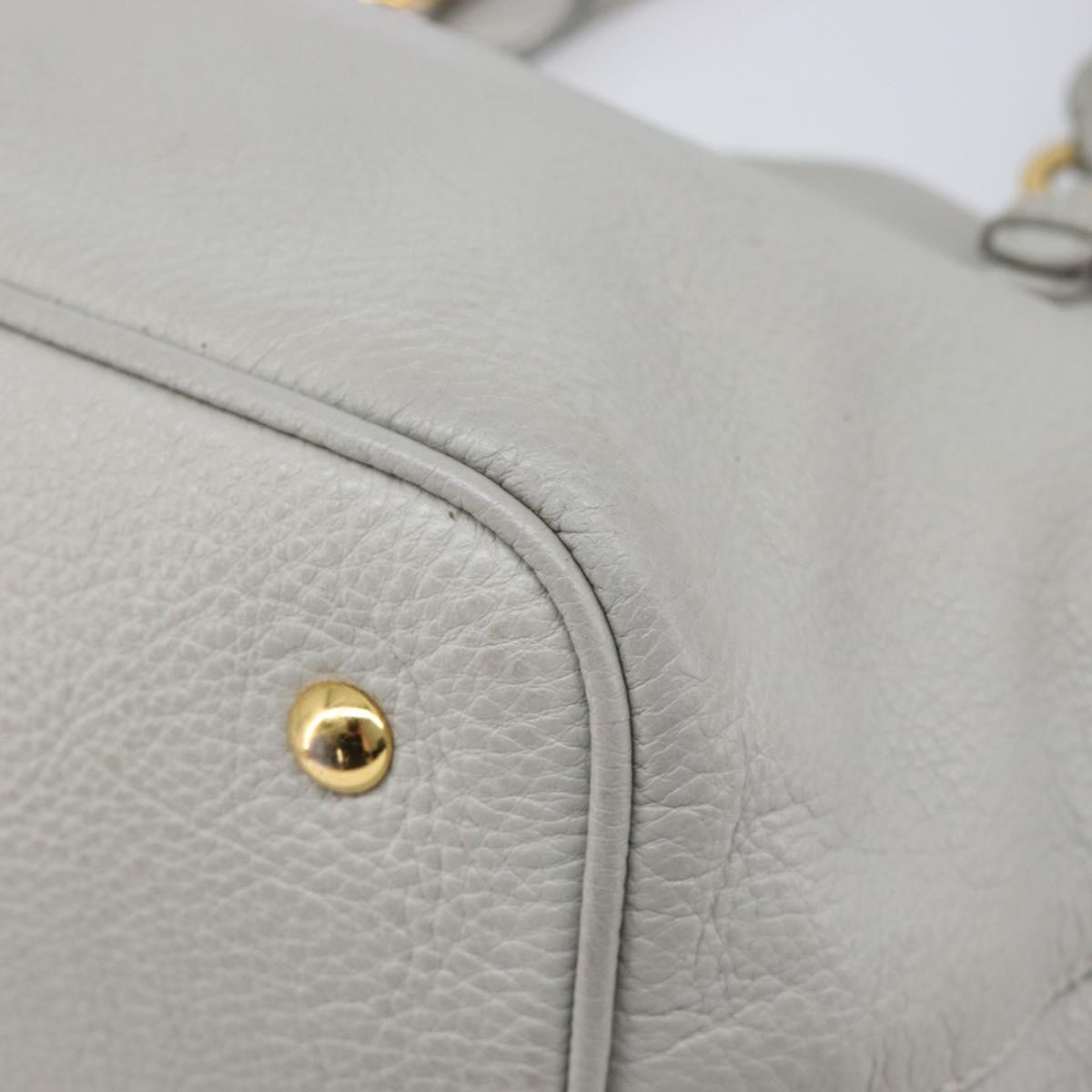 Miu Miu Hand Bag Leather 2way Gray Gold Auth 206086V