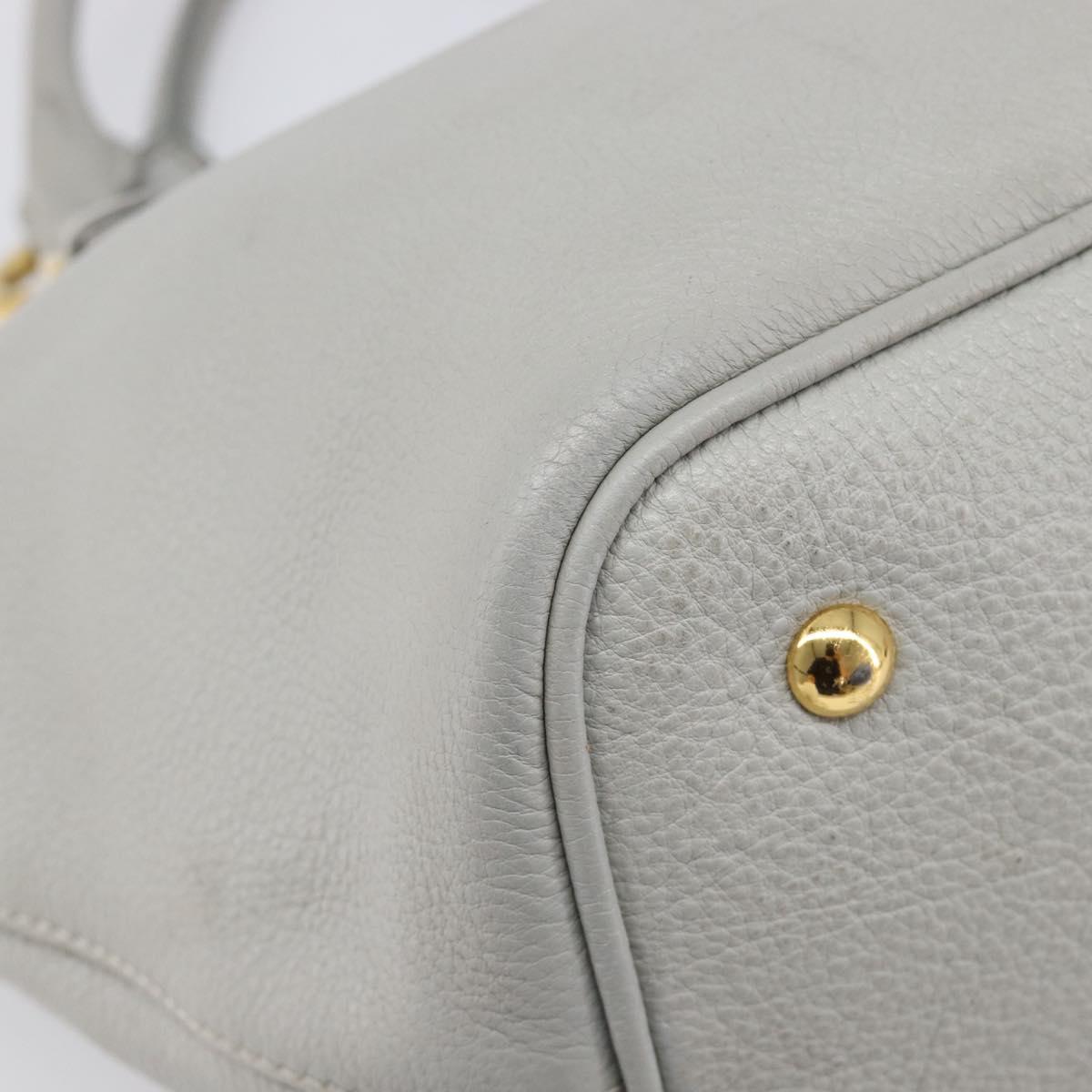 Miu Miu Hand Bag Leather 2way Gray Gold Auth 206086V