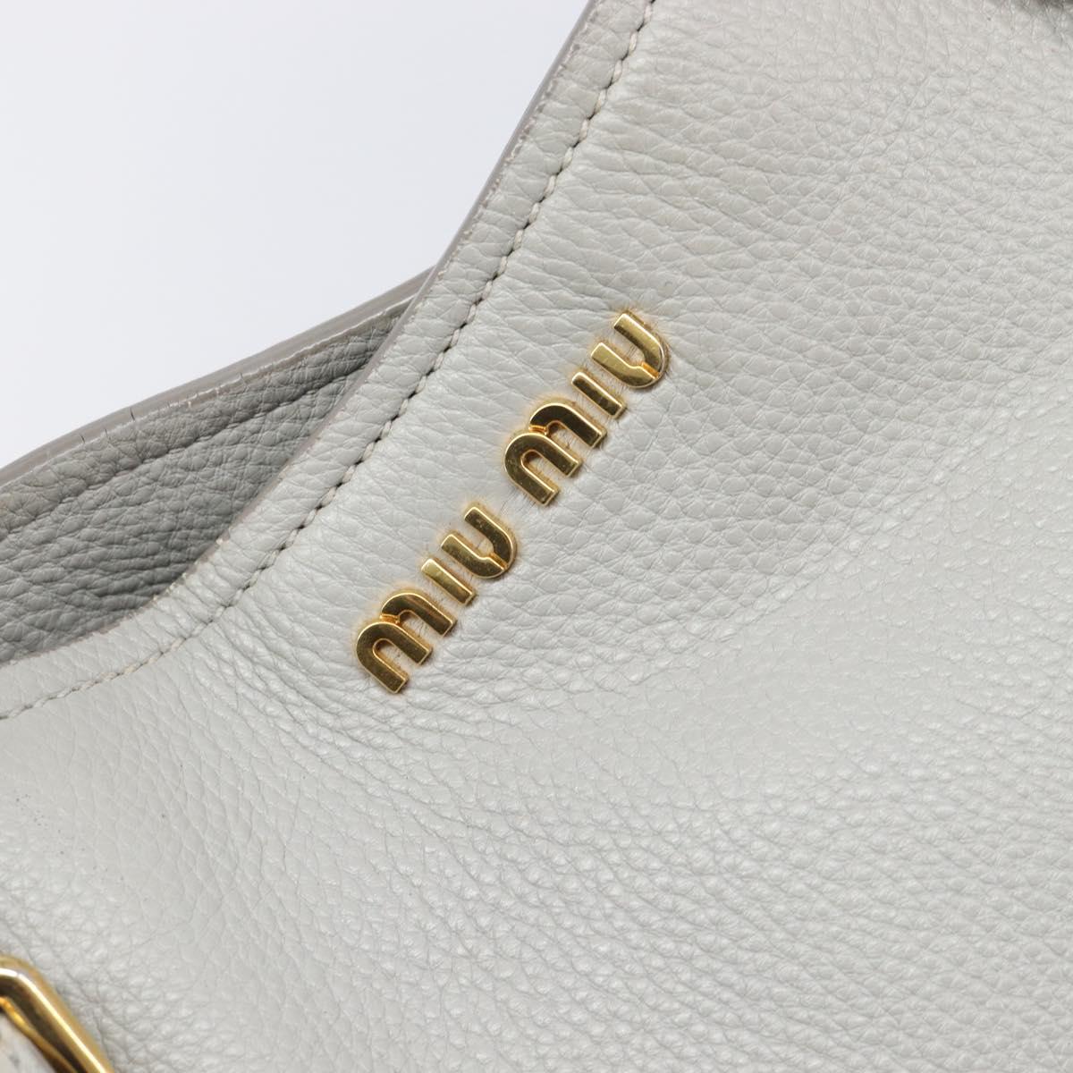 Miu Miu Hand Bag Leather 2way Gray Gold Auth 206086V