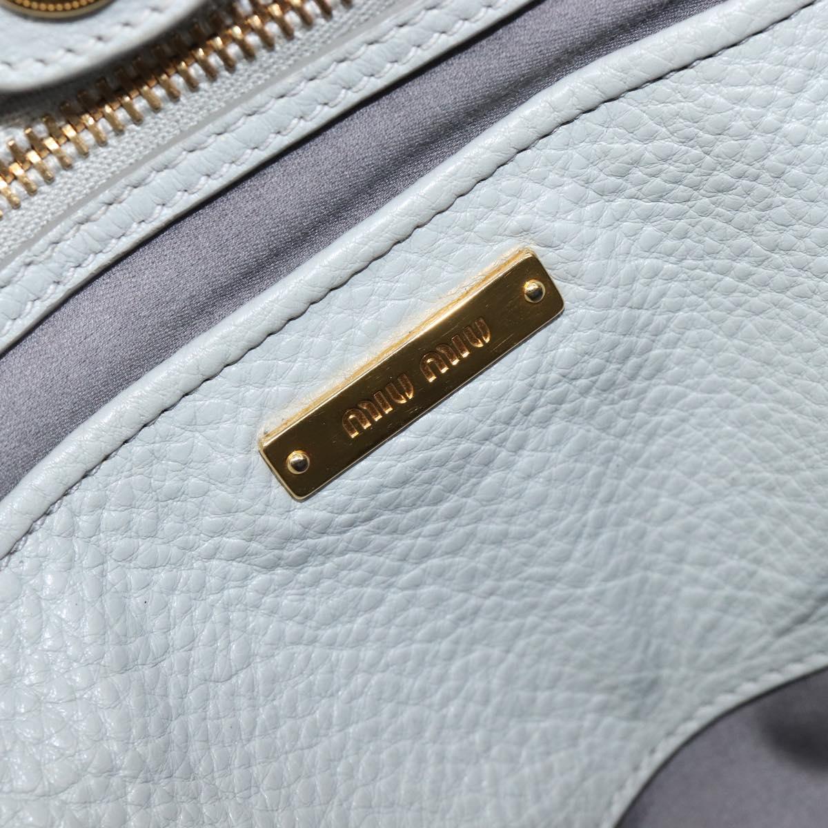 Miu Miu Hand Bag Leather 2way Gray Gold Auth 206086V