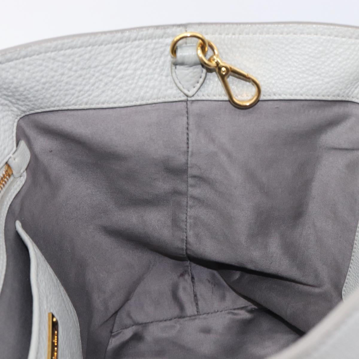 Miu Miu Hand Bag Leather 2way Gray Gold Auth 206086V
