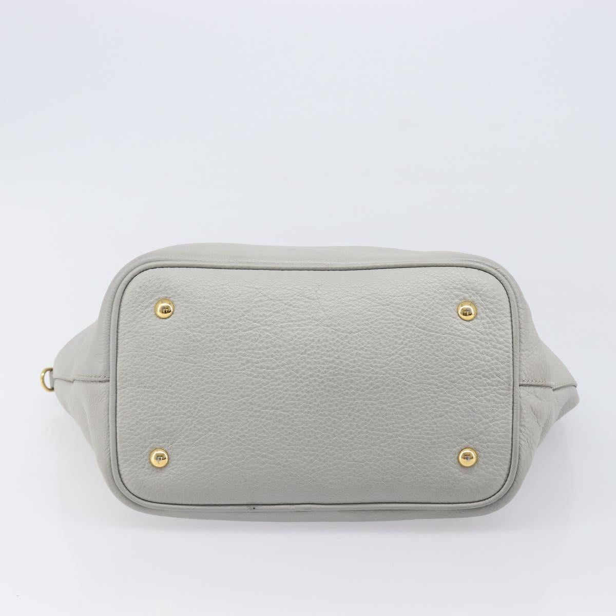 Miu Miu Hand Bag Leather 2way Gray Gold Auth 206086V
