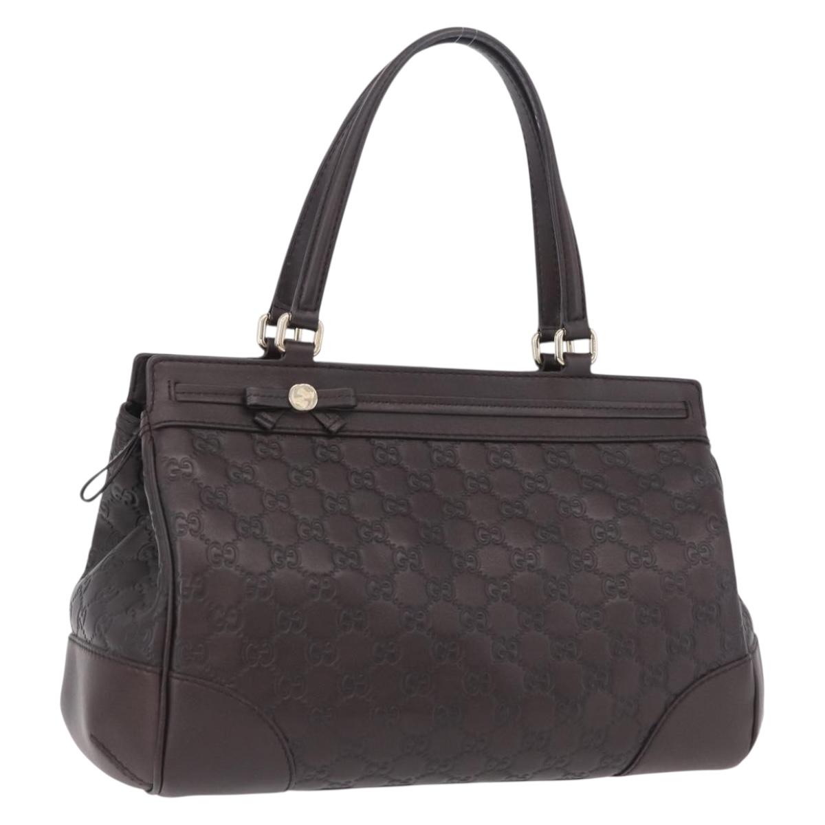GUCCI Mayfair GG Canvas Guccissima Leather Dark Brown Gold 257063 Auth 206087V