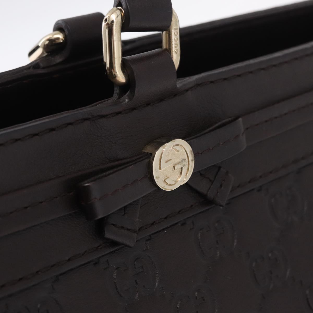 GUCCI Mayfair GG Canvas Guccissima Leather Dark Brown Gold 257063 Auth 206087V