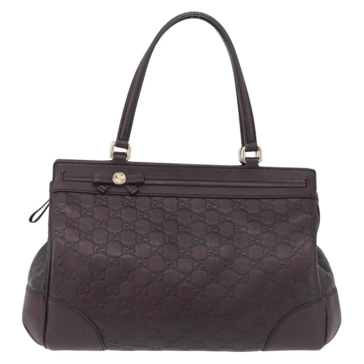 GUCCI Mayfair GG Canvas Guccissima Leather Dark Brown Gold 257063 Auth 206087V