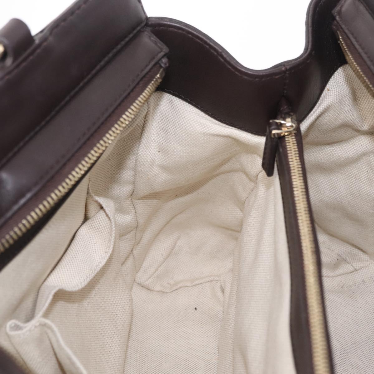 GUCCI Mayfair GG Canvas Guccissima Leather Dark Brown Gold 257063 Auth 206087V