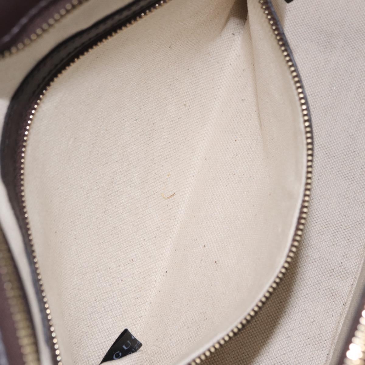GUCCI Mayfair GG Canvas Guccissima Leather Dark Brown Gold 257063 Auth 206087V