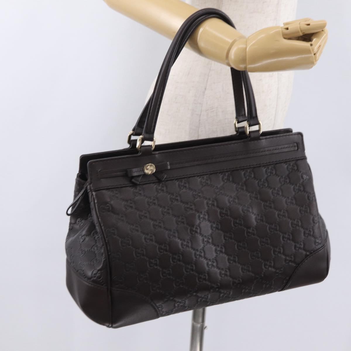GUCCI Mayfair GG Canvas Guccissima Leather Dark Brown Gold 257063 Auth 206087V