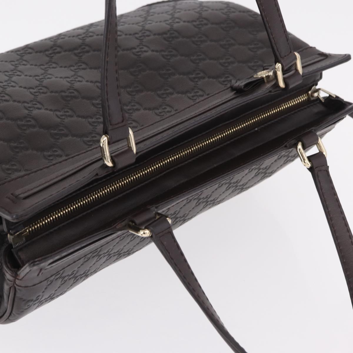 GUCCI Mayfair GG Canvas Guccissima Leather Dark Brown Gold 257063 Auth 206087V
