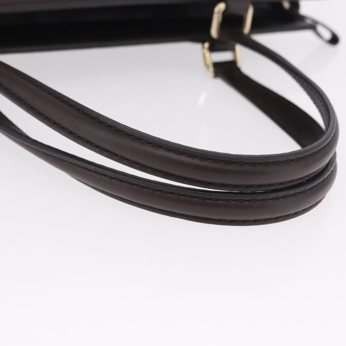 GUCCI Mayfair GG Canvas Guccissima Leather Dark Brown Gold 257063 Auth 206087V