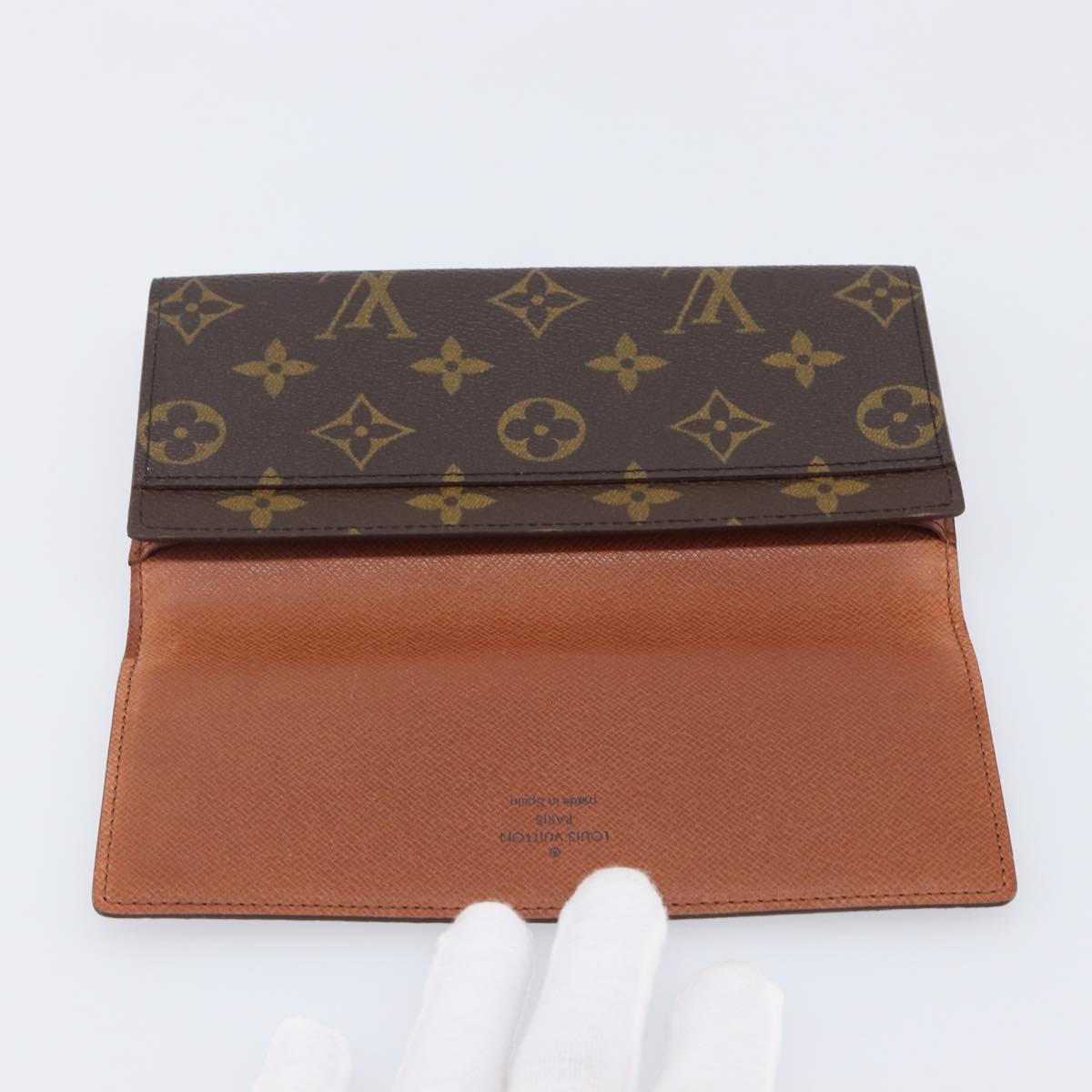 LOUIS VUITTON Monogram Porte En 3 Credit Long Wallet M61818 LV Auth 206092V