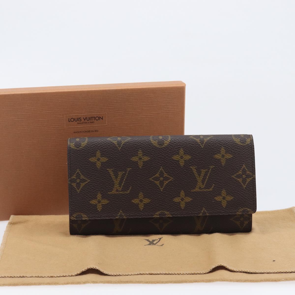 LOUIS VUITTON Monogram Porte En 3 Credit Long Wallet M61818 LV Auth 206092V