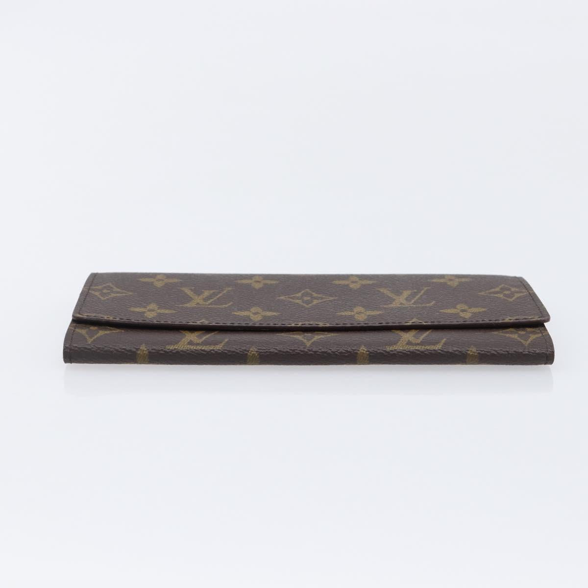 LOUIS VUITTON Monogram Porte En 3 Credit Long Wallet M61818 LV Auth 206092V