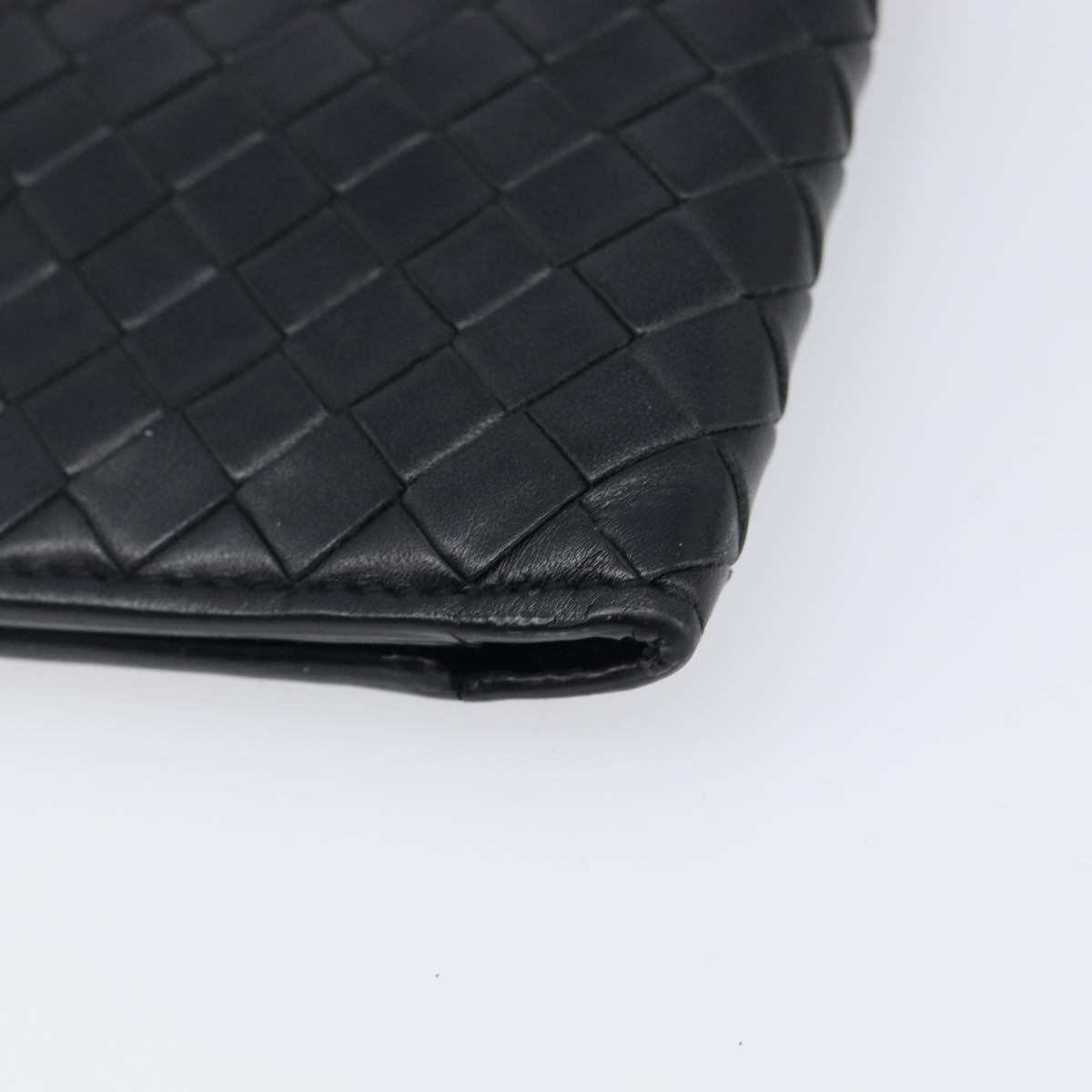 BOTTEGA VENETA INTRECCIATO Wallet Leather Black Auth 206093V
