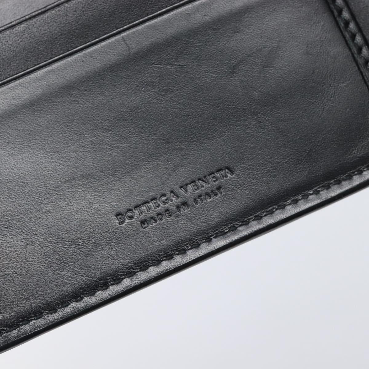 BOTTEGA VENETA INTRECCIATO Wallet Leather Black Auth 206093V