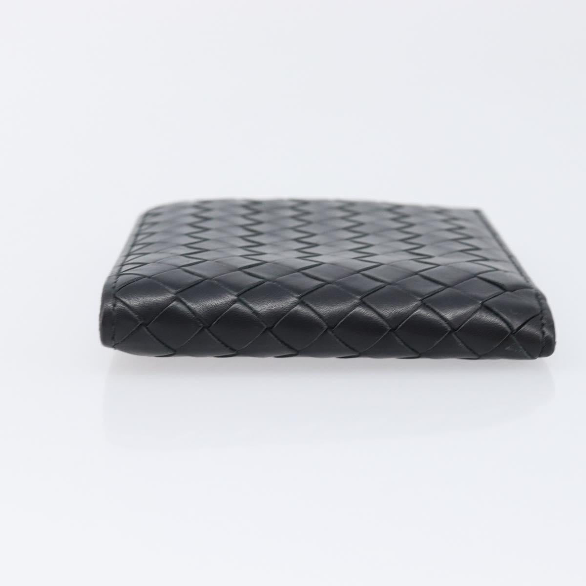 BOTTEGA VENETA INTRECCIATO Wallet Leather Black Auth 206093V
