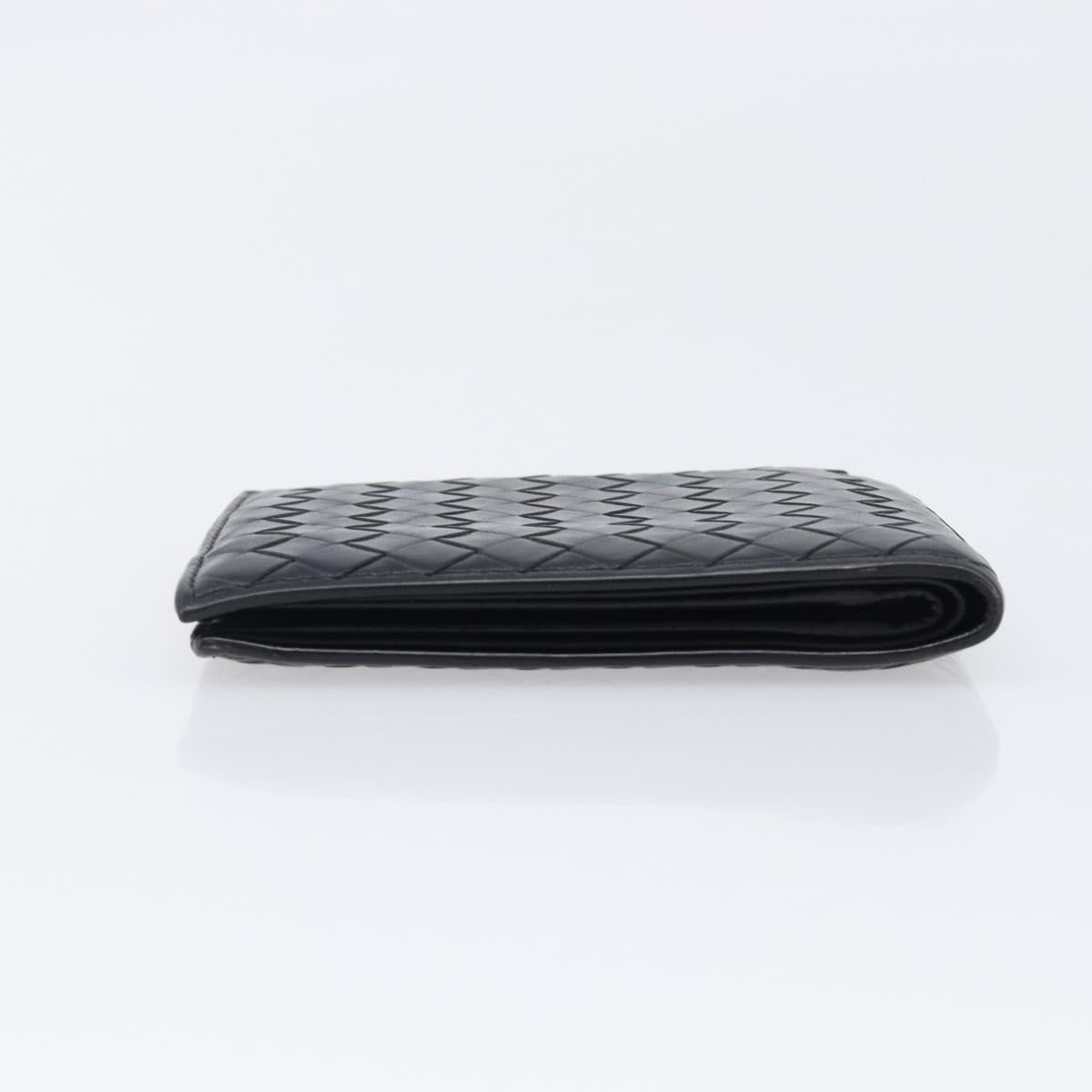 BOTTEGA VENETA INTRECCIATO Wallet Leather Black Auth 206093V