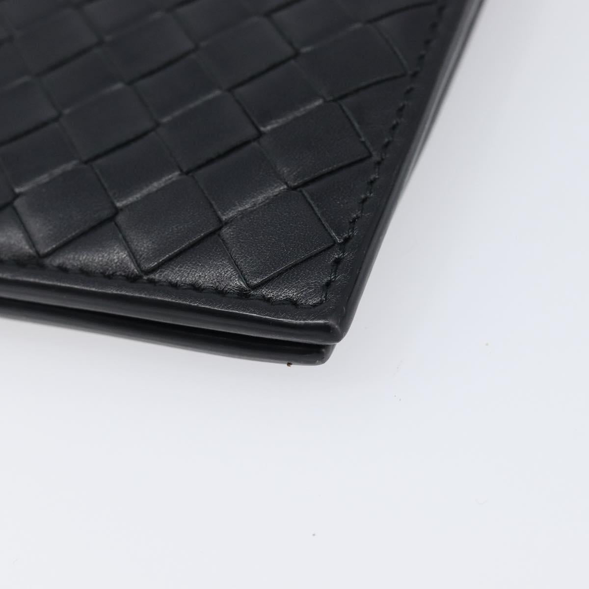 BOTTEGA VENETA INTRECCIATO Wallet Leather Black Auth 206093V